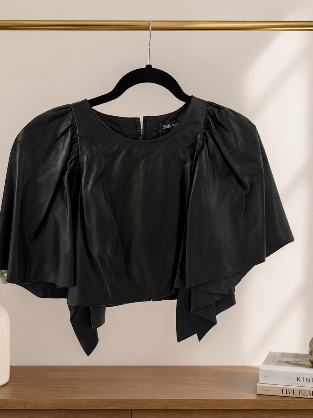 Zara Genuine Leather Voluminous Top size S - Picture 4 of 8